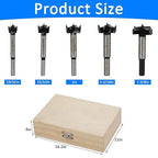 Forstner Bit Set for Woodworking 5PCS Wood Drill Bit Set Hole Saw Woodworking Tools Carbide Tipped Forstner Bits for Hard Wood Plastic Plywood MDF