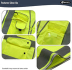 JKSafety 9 Pockets Class 2 High Visibility Zipper Front Safety Vest With Reflective Strips,Meets ANSI/ISEA Standard (Small, 150-Yellow)