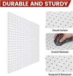 Pegboard, Metal Peg Board, Pegboards Wall Organizer with 76 Pcs Hooks, Sturdy Peg Board for Garage Tool Organization, Home & Office Wall Decoration (White, 4 Pack)