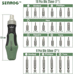 24 in 1 Multi-Bit Ratcheting Screwdriver, Magnetic Interchangeable Ratchet Screwdriver with Changeable Bits（Phillips,Slotted,Hex,Square,Torx）for Home,Work,DIY.