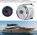 Boat Trim Gauge, 52mm/2in Stainless Steel UP-DN Boat Trim Gauge 0-190ohm Trim Tilt Indicator Red Backlight (White Dial Silver Frame)