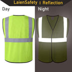 Reflective Safety Vests for Men Women with 4 Pockets and Adjustable Front,Mesh High Visibility Construction Vest