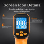 Infrared Thermometer Gun -58°F to 1472°F, 12:1 Laser Temperature Gun with -58°F to 572°F K-Type Probe, Dual-Mode Thermometer Guns Suitable for Cooking & Industry Measurements
