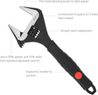 Amazon Basics 4-Piece Plumbing Adjustable Wrench with Soft Grip, Wide Mouth, Includes: 6-inch (150mm), 8-inch (200mm), 10-inch (250mm), 12-inch (300mm), 4 Sizes Bundle
