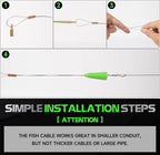 45FT Fiberglass Running Electrical Wire Cable Glow Rods Wire Pulling, Fish Rods Electrical Kit with 8 Different Attachments and Fish Tape Wire Puller Kit