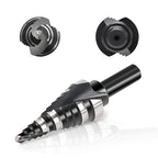 COMOWARE Step Drill Bit, 12 Sizes from 3/16" to 7/8", High Speed Steel Step Bit with 2 Spiral Flutes, 3-Flat Shank, Steps Bits for Metal, Aluminum/Wood/Plastic/Iron, Unibit for Electricians & DIY