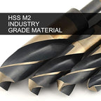 COMOWARE 5/8" Reduced Shank Drill Bit, HSS M2, Black & Gold Drill Bit with 3-Flat 1/2" Shank, 135° Split Point, Metal Drills Bits for Steel/Aluminum/Iron/Plastic/Wood, for Electricians & DIY