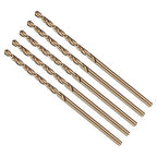 Drill Bit, #45 Cutting Diameter, 4341 HSS Gold Finish 118° Cutting Angle Number Jobber Bits - (Applications: for Drilling Soft Metal Plastic Wood), 5-Pieces