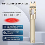 Visual Fault Locator,80-100KM Fiber Optic Cable Tester Meter, VFL Red Light Pen Light Source Testers (Golden)