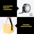 Lichamp 10 Rolls Heavy Duty Thicker Black Duct Tapes, 17 mil No Residue Duct Tape for Packaging Taping Sealing Repairing Tying, Wide Tape for DIY or Commercial Use, 2 Inches x 25 Yards
