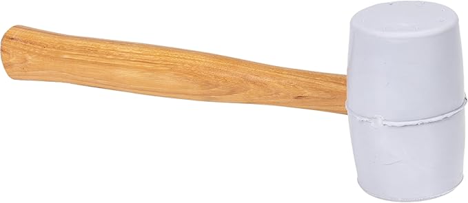 VAUGHAN Solid Rubber Mallet, Quality Rubber 20 oz Head, Made In The USA, Hardwood Handle, RM2W, VN57432