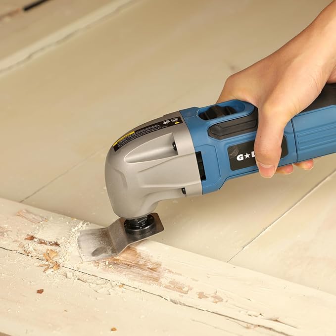 Oscillating Tool, 1.5A Oscillating Multi Tool with with 3° Oscillation Angle, 12 Piece Accessories Scraping, Grinding, Sanding, Cutting