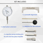 7 Pcs Diesel Fuel Injection Pump Timing Gauge, Static Regulator Adapter Setting Plug Kit, VE Pump Dial Indicator VAS 6079 for VW Audi Volvo Dodge Cummins