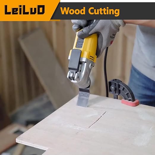 LEILUO 55-Piece Multitool Blades Kit Titanium and Japanese Tooth for Wood Nails Drywall Universal Multi Tool Accessories Storage Bag Included Compatible with DeWalt Makita Dremel and More