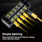 100pcs Insulated Fork Spade Wire Connectors, U Type Electrical Crimp Terminals Kit for 12-10 AWG Cable by MILAPEAK (Yellow)