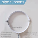 2 Sets Adjustable Pipe Bracket，Heavy Duty Galvanized Iron Stove Pipe Hanger Strap，Wall Support Chimney Pipe Holder，Round Split Ring Vent Conduit Carrier Kit，with All Mounting Screws (12-Inches)