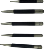 Set of 5 Round Head Center Punches for Metal and Woodworking – High-Quality Hand Tools