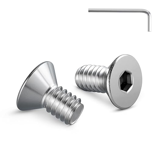 1/4-20 Bolt, 1/4-20 x 3/8 Inch Flat Socket Head Screws 30Pcs, 304 Stainless Steel 18-18 Countersunk Bolts, Full Thread, with Hex Spanner