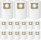 15-Pack 5-8 Gallon Bags replace for Shopvac, Type E 90661 9066133, Type H 90671 9067133.Disposable Wet Dry Vacuum Collection Bags, white