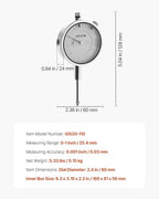VEVOR Dial Test Indicator, 0.001 inch Accuracy, 0-1 inch Measuring Range, Easy to Read Large Dial, Professional for Internal Diameter Measurement, Runout Detection, Flatness Inspection