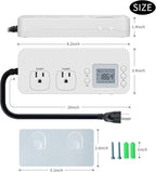 Electricity Usage Monitor, Briidea Power Consumption Watt Voltage Amp Meter Tester with 2 Outlets Electricity Analyzer Monitoring Device for Energy Saving, White