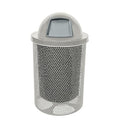 RDT-P-TXTGRY Heavy Duty Round Trash Receptacle with Dome Top, Liner Included, 32 Gallon, Textured Grey, Made in America
