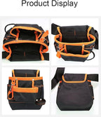 Multifunction Electrician Tool Bag Tool Waist Bag Tool Storage Bag Heavy Duty Tool Bag Tool Carrier for Home Garden Construction (Orange)