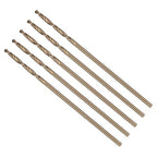 Drill Bit, #60 Cutting Diameter, 4341 HSS Gold Finish 118° Cutting Angle Number Jobber Bits - (Applications: for Drilling Soft Metal Plastic Wood), 5-Pieces