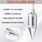 Retractable Plumb Bob Tool for Construction Industry Assignments, 14 oz(400g) Magnetic Plumb Bobs with 19 ft, Can Automatically Stretch the Line & Quickly Stabilize