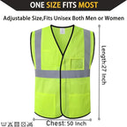 Reflective Safety Vests for Men Women with 4 Pockets and Adjustable Front,Mesh High Visibility Construction Vest