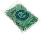 XINGO 1000 PCS 4 inch Cable Zip Ties, 18lb Strength, Small Tie Wraps Self-Locking Nylon Zip Ties for Indoor and Outdoor Use (Green)