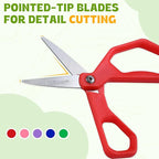 25Pack 5" Small School Student Pointed-Tip Craft Kids Scissors, Stainless Steel Blades Comfort Grip 5 Inch Safety Scissors Bulk for Kids Children Toodler Cutting Paper Crafting