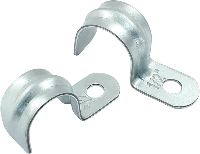 Biaungdo 30 Pcs M20 Rigid Pipe Strap, 3/4 Inch Zinc Plated Steel One Hole Strap Bracket Pipe Clamps Heavy Duty Conduit Clamps Tension Tube Clip Cable Clamp Hanger for Conduit, Pipe Fixing