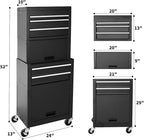 Rolling Tool Chest, 3-in-1 Detachable Metal Tool Box with Wheels & Drawers, High Capacity Toolbox Organization Sliding Drawers Garage Storage Box Cabinet Tools Cart for Warehouse Workshop