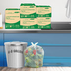 4-6 Gallon Flap Tie Compostable Trash Bags, 304 Count, Compost Bags Kitchen Trash Bags, Sturdy Biodegradable Garbage Bags Food Scrap Waste Bags, ASTM D6400, US BPI Certified