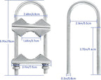 Double Antenna Mast Clamp V-Jaw Bracket U Bolts Pipe Mounting Hardware Heavy Duty Mast to Mast Mount Bracket Kit for Outdoor Antenna 4 Sets