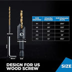 toolant 3pack#12 Silence Countersink Drill Bits Set for US Wood Screw, High-Speed Steel Counter Sink Drill Bit in One Step