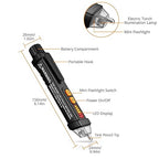 Neoteck 12-1000V AC Non-Contact Voltage Tester Detector with Led Flashlight Buzzer Alarm Live/Null Wire Judgment- Black
