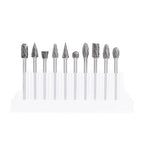Carbide Double Cut Rotary Files Set of 10 PCS 1/4" Cutting Diameter 1/8" Shank Carbide Burrs of Rotary Tools for Metalworking, Wood Carving