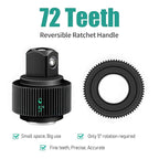 12Pcs 1/4 Inch Drive Ratchet Socket Wrench Set, 72 Teeth Bent Handle Release Ratchet Wrench with CR-V 6 Point Shallow Metric Sockets (4mm-13mm) and Extension Bar