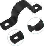 12Pcs Black Pipe Strap, 1 Inch Metal Pipe Clamp Rigid Conduit Clamp, 2 Hole U Bracket for Pipe Fixing/Plumbers(Inside Diameter: 3.5cm)