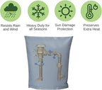 Outdoor Backflow Preventer Insulation Cover, Insulated Pouch for Winter Pipe Freeze Protection Sprinkler Valves in Snow or Sun Exposure, Waterproof Sprinkler Valve System Cover (16 " W x 20 " H, Gray)