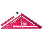 Pro 12 Inch Advanced Carpenter Square-Jig Block -Leve-Accurate Flatwork- Framing Square- Multi-Angle Measuring Tool (90° & 180°) for Carpenters & Architects (Red)