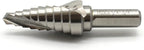TEMO M35 Cobalt Spiral Flute Type Step Drill, 9 Size from 1/4 Inch To 3/4 Inch, 3/8 Inch Shank