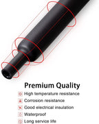 1 inch (Diameter) 3:1 Dual Wall Adhesive Heat Shrink Tubing, Large Glue Lined Marine Cable Sleeve Tube, Premium Wire Wrap Protector for DIY by MILAPEAK (4 Feet, Black)