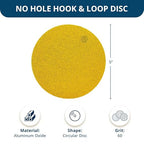 Benchmark Abrasives 5" Premium Aluminum Oxide Stearated Gold No Holes Hook and Loop Discs for Sanding of Metals Non-Ferrous Metals Wood Plastic Fiberglass (Pack of 50) - 60 Grit
