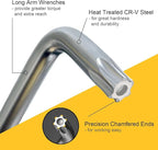 Long Arm Torx Star Allen Wrench Set, Star Key Set T10-T50, Hex Key Set Chrome Vanadium Steel(Cr-V), Tamperproof TORX L- Key Set (9-Piece)