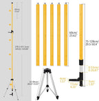 13.8Ft/4.2M Professional Telescoping Laser Level Pole with Tripod & Laser Mount - 1/4"-20 & 5/8"-11 Adapters, Adjustable Laser Pole Mount for Rotary/Line Lasers