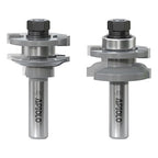 Professional 2PCS Ogee Style Rail and Stile Router Bits Set 1/2 Inch Shank, 3/8 Inch Cutting Depth, Up to 7/8 Inch Stock, Perfect Door Frame Shaper Cutters Raise Panel Making Router Bit Set