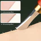 UOOU Leather Edge Creaser,2.5mm Professional Leather Tool,Edge Creaser Stainless Steel Red Wood Handle Tool for Beginners DIY Leather Craft
